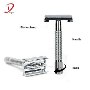 silver color butterfly safety razor, mens beard shaving razor