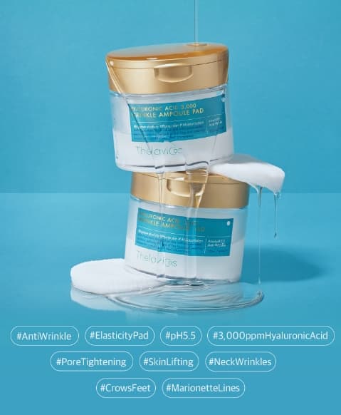Skin Care Facial Pad  Hyaluronic Acid 3000ppm Anti-Wrinkle Ampoule Pad  THELAVICOS