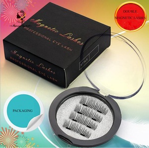 Top Quality 3D magnetic false eyelashes,Double Magnets Silk Lash magnetic lashes