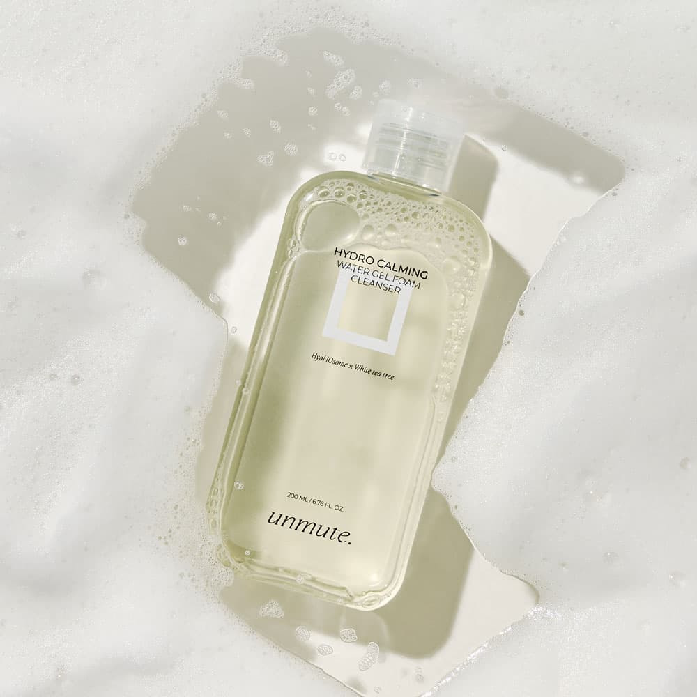 unmute hydro calming  water gel foam cleanser 200ml, facial cleanser, soothing cleanser, skin care