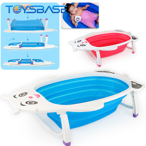 Wholesale Baby Bathing Products Supplies Bathroom Shower Set Foldable Bathtub Plastic Baby Bath Tub