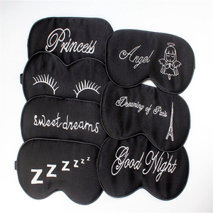 Wholesale Embroidery Travel Eye Cover Sleeping Silk Eye Mask