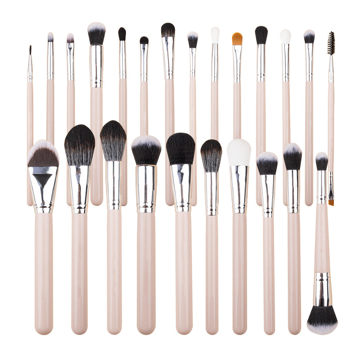 Factory Wholesale 14 Pcs White Makeup Brush Set with Zipper Cosmetic Bag Private Label Soft Synthetic Hair Face Eye Beauty Tools Kit