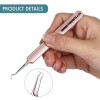 Blackhead Removal Tweezer Acne Blemish Stainless Steel Blemish Extractor Tool Acne Whitehead Pimple Bend Curved Tweezer (R.Gold)