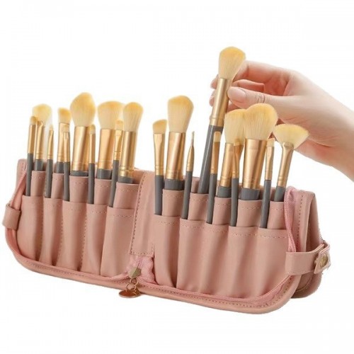 Travel Portable Multipurpose PU Folding Makeup Brush Storage Bag Cosmetic Tool Pouch