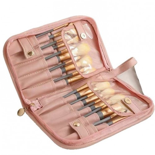 Travel Portable Multipurpose PU Folding Makeup Brush Storage Bag Cosmetic Tool Pouch