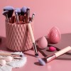 OEM 18PCS Makeup Brush and Sponge Set – Custom Logo Cosmetic Brushes with Holder for Bulk Orders
