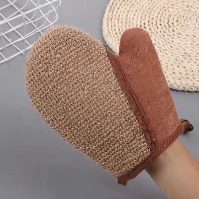 100% Natural Sisal Cotton Hemp Fiber Loofah Exfoliating Remove Dead Skin Sponge Scrubber Bath Glove