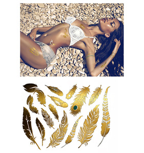 280 Special Design Hand Bracelet Glitter Metallic Gold Woman Body Temporary Tattoo Sticker For Hand