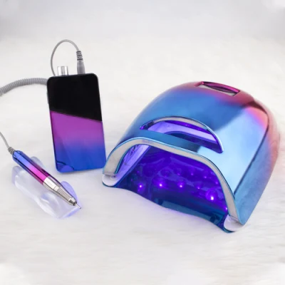 48W UV LED Nail Lamp with 20 PCS LEDs for Curing Gel Nails Rechargeable Cordless Nail Lamp