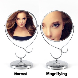 Amazon hot sells  room mirror 1x 3x double side two way magnifying glass round standing cosmetic makeup vanity table mirror