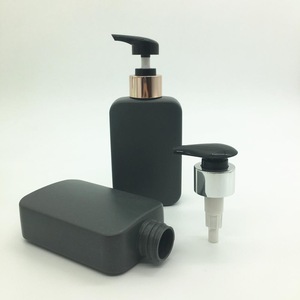 Black 200ml Plastic HDPE liquid lotion shampoo face gel bottle with pump dispenser packaging cosmetics