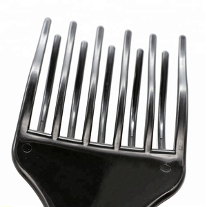 Black Plastic Insert Wave Hair Extension Hairdressing Afro Pick Fork Comb For Kinky Curly Hair Styling Tools