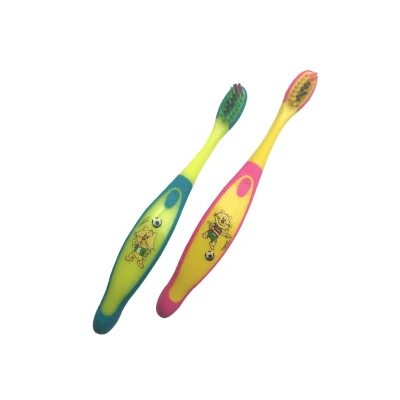 Children Soft Teeth Whitening Cartoon Suction Cup Base Kids Toothbrush