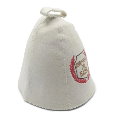 China Manufacture Wholesale Sauna Russian Felt Hat Baths Natural Wool Felt Sauna Hat