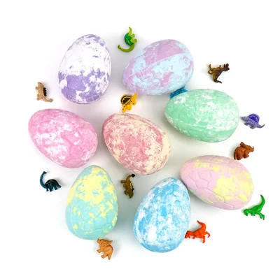 Dino Egg Bath Bombs for Kids Large Easter Eggs Bubble Fizz with Surprise Inside Dinosaur Toys Birthday Gift Set for Boy and Girl