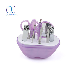 Good Quality Apple Shape Case Manicure Tools 9pcs Nail Clipper Set