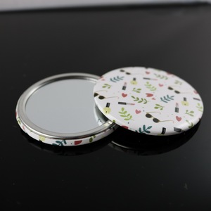 hot sale design metal makeup mirror , beautiful printing pocket mirror , girls tin mirror