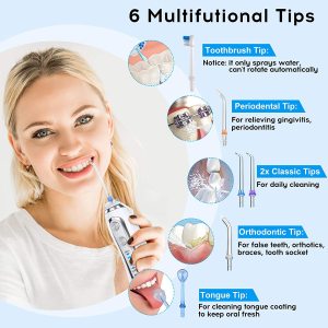 Household Electric Water Flosser Jet Waterproof 300ML Dental Flosser Teeth Whitening Oral Irrigator