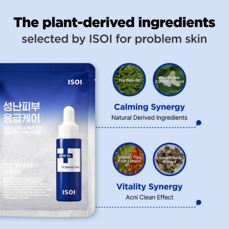 ISOI ACNI Dr. 1st Speedy Mask  Hypoallergenic &amp; Moisturizing Mask for Sensitive Skin