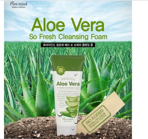 Korea face wash / Cleanser/ Korean cosmetics wholesale / Made in Korea (Pure mind Aloe Vera Cleansing foam) MSDS- OBM- OEM