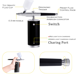 LinhaivetA makeup spray gun airbrush kit with air compressor cordless air brush