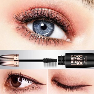 long last waterproof curling volume ultralong wet silk fiber 4D eyelash extension large brush head mascara RM0009