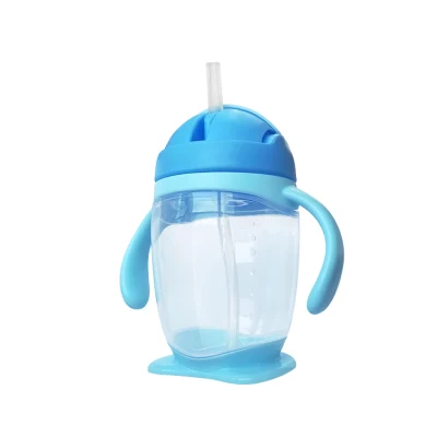 Multi-Function Baby Drinking Bottle with Straw and Handle Leakingproof