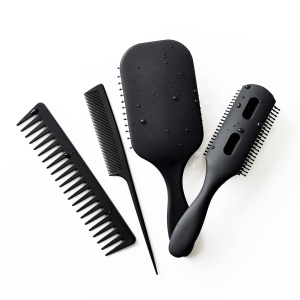 New Arrivals 4 In 1 Salon Tool Hair Brush Set Paddle Hair Styling Brush Wide Tooth Comb Tail Comb