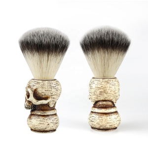 New Badger Hair Shaving Brush Skull Handle Beard Brush Skin-friendly Comfort Salon Facial Beard Cleaning Brush for men