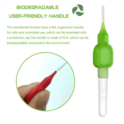 OEM PLA Biodegradable Orthodontic Dental Disposable Toothbrush Interdental Brush