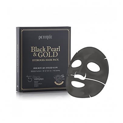[PETITFEE] Black Pearl &amp; Gold Hydrogel Mask Pack (5ea)