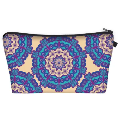 Polyester Wholesale Mandala Printed Cosmetic Bag Makeup Pouch Pencil Bag