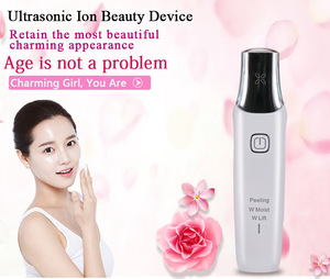 Portable rechargeable microcurrent ultrasonic skin scrubber for face cleaner