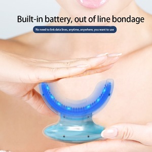 Rechargeable Blue Led Light Silicone Teeth Whitening Accelerator Wholesale Handle Silicone Mouth Tray