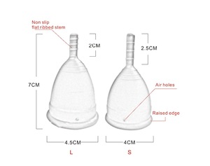 Reusable Women Silicone Menstrual Cup, Soft Menstrual Period Cups