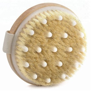 Round and large size bath body brush with bead