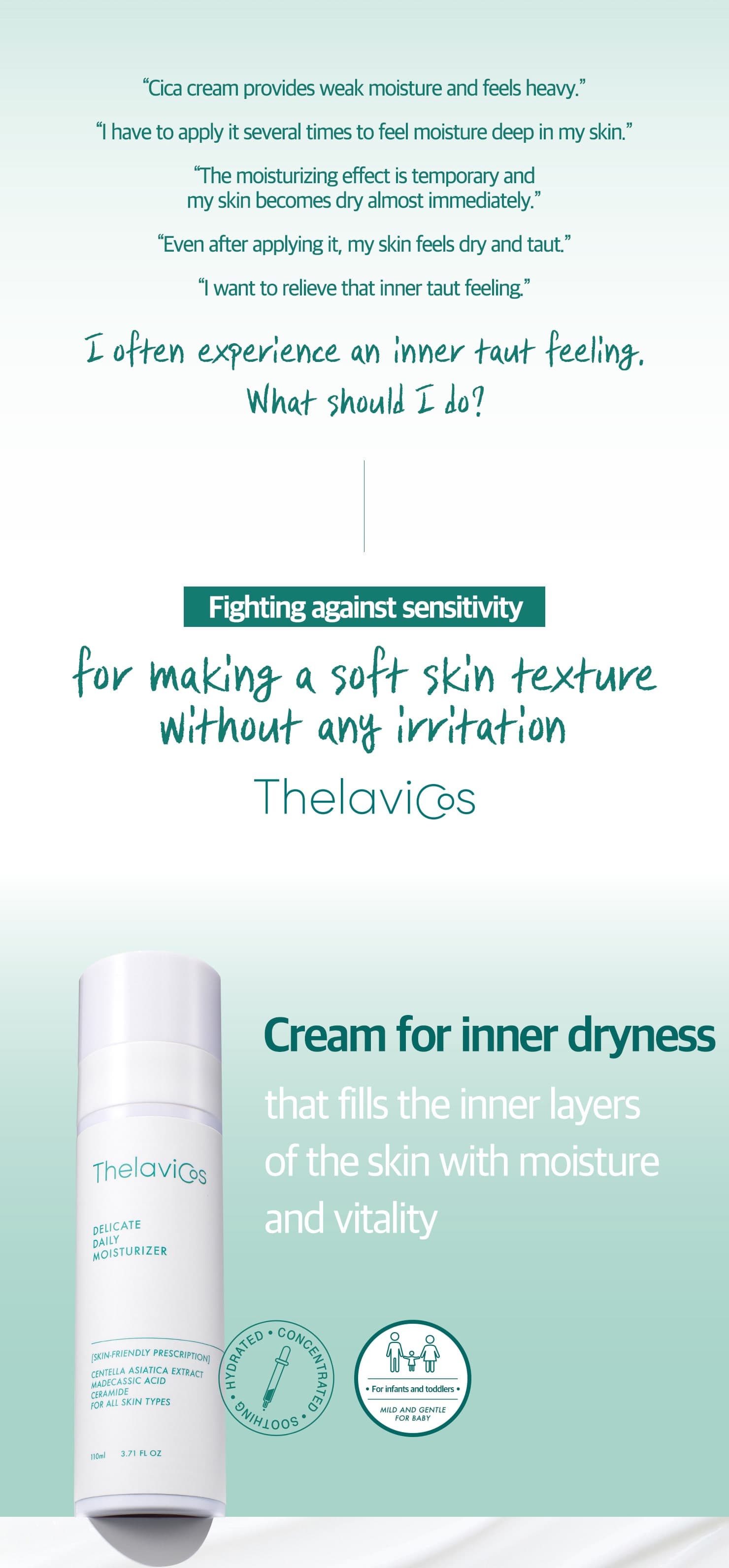 Skin Care Delicate Daily Moisturizer for All Ages 24h Hydration 220ml