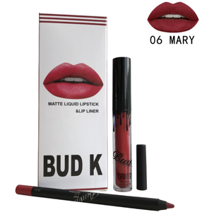 Top sale high quality moist 2pcs lip liner lipgloss set single brand name liquid matte waterproof lip gloss