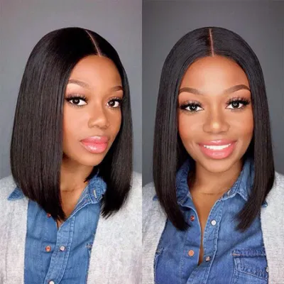 Wholesale Price Cuticle Aligned Brazilian Hair Sdd Virgin Lace Front Human Hair Wig 10inch