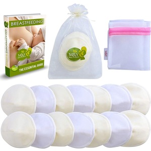 Wholesale Reusable Organic Bamboo Breast Nursing Pad Baby Washable Contoured Bra Pads With Bag
