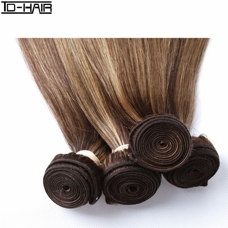 Grade 9a Colored Hair Piano Color P4/27# Brazilian Silky Straight Hair Bundles Wholesale Only