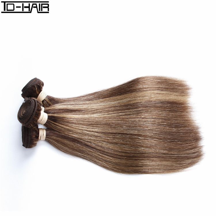 Grade 9a Colored Hair Piano Color P4/27# Brazilian Silky Straight Hair Bundles Wholesale Only