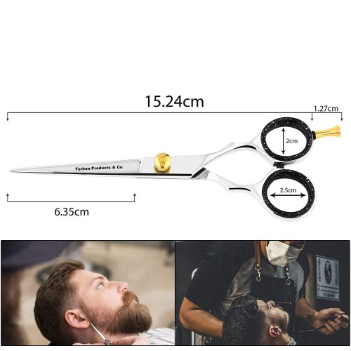 Professional Hair Salon Scissors 6.5 Inch with Sword Blade Barber Scissors Japanese 440C Hair Shears