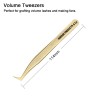 Eyelash Extension Tweezers Set Tweezer for 2D-6D Volume Individual False Lashes Extension Case-Golden (Curved Tweezer)