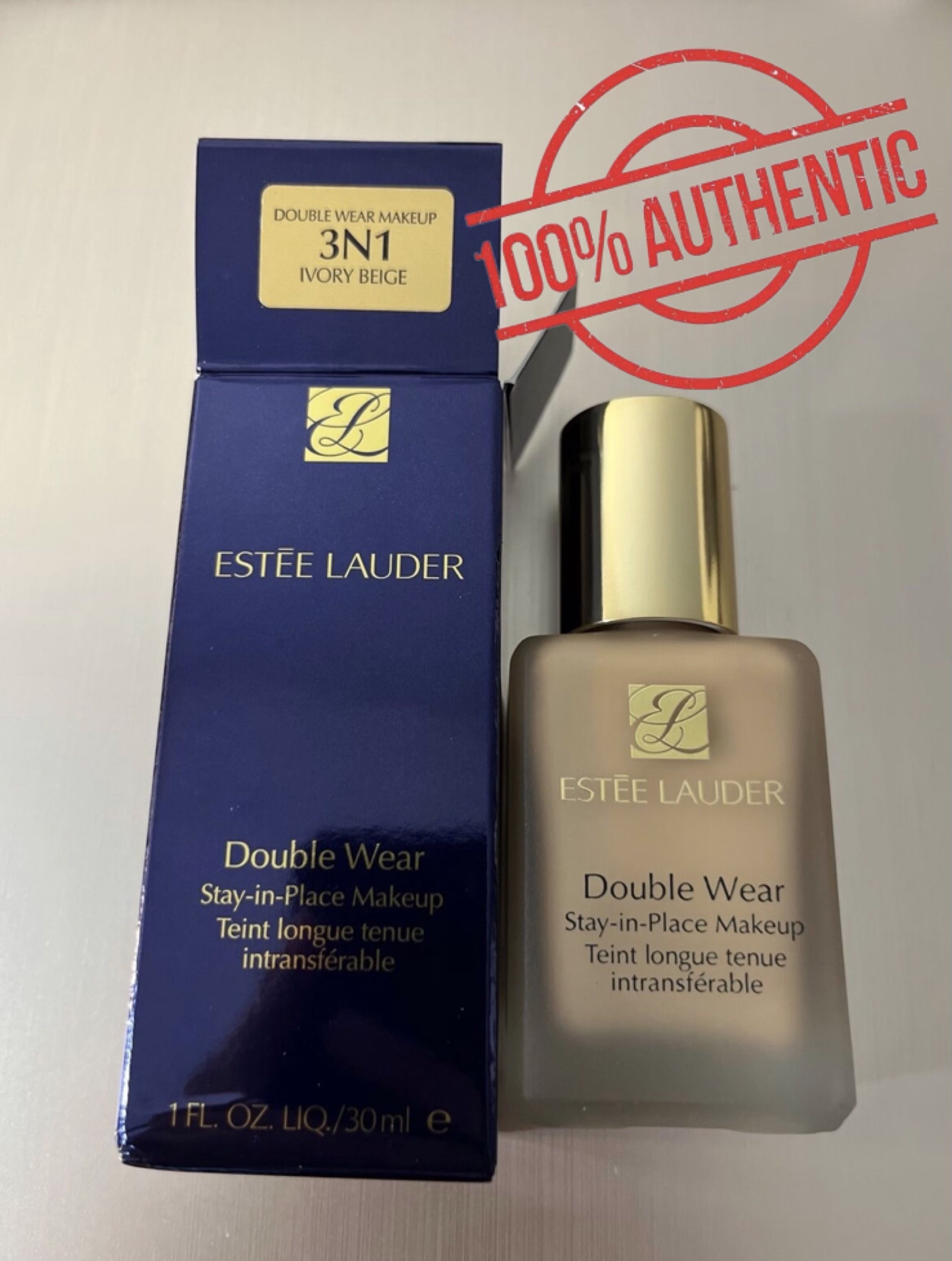 100% Authentic Estee Lauder Double Wear Stay In Place Makeup 3N1 Ivory Beige 30ml