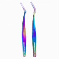 Volume Tweezers Eyelash Extension Tweezer Set 14mm and 17mm Tips for Convenient Lash Work Rapid Fan Lash Maker,