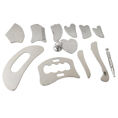 Fashion Simplify Design 304 Stainless Steel IASTM Tool Guasha Board Facial And Body Scraping Knife Muscle Therapy Massager
