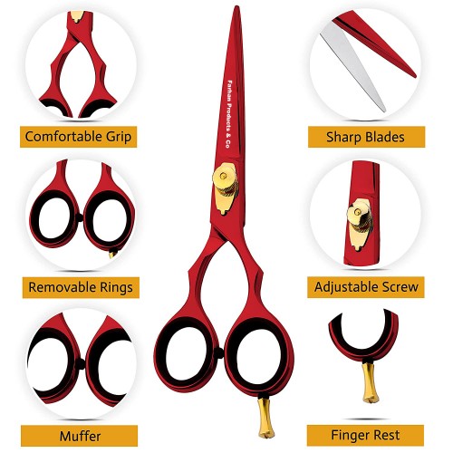 Professional barber hair scissors 5.5/6.0/6.5 9CR 62HRC Hardness cutting / Barber Hair silver shears scissor with case