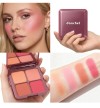 4 Color Matte Blush Palette, Mineral Soft Powder, Long Lasting Natural Rouge Powder, Multi‑Use for Cheek Blush & Facial Contour Shadow